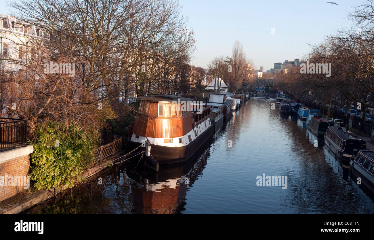 Houseboat where Richard Branson used to live on the Paddington Arm at