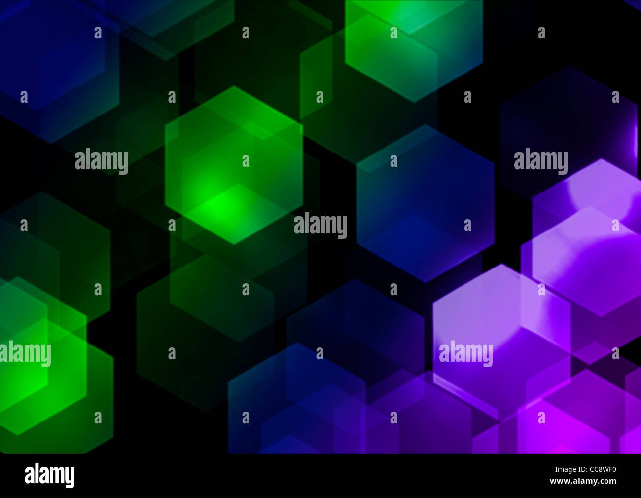 Abstract blue hexagon bokeh hi-res stock photography and images - Alamy