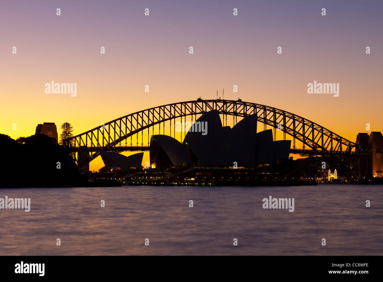 Sydney Opera House and Harbour Bridge at sunset Stock Photo - Alamy