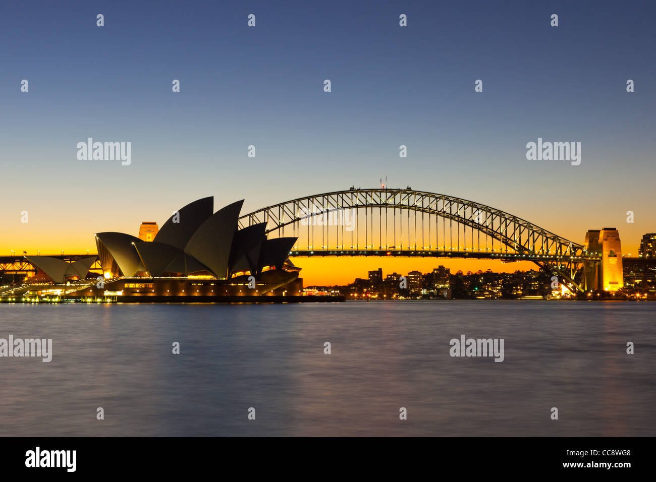 Sydney Opera House and Harbour Bridge at sunset Stock Photo - Alamy
