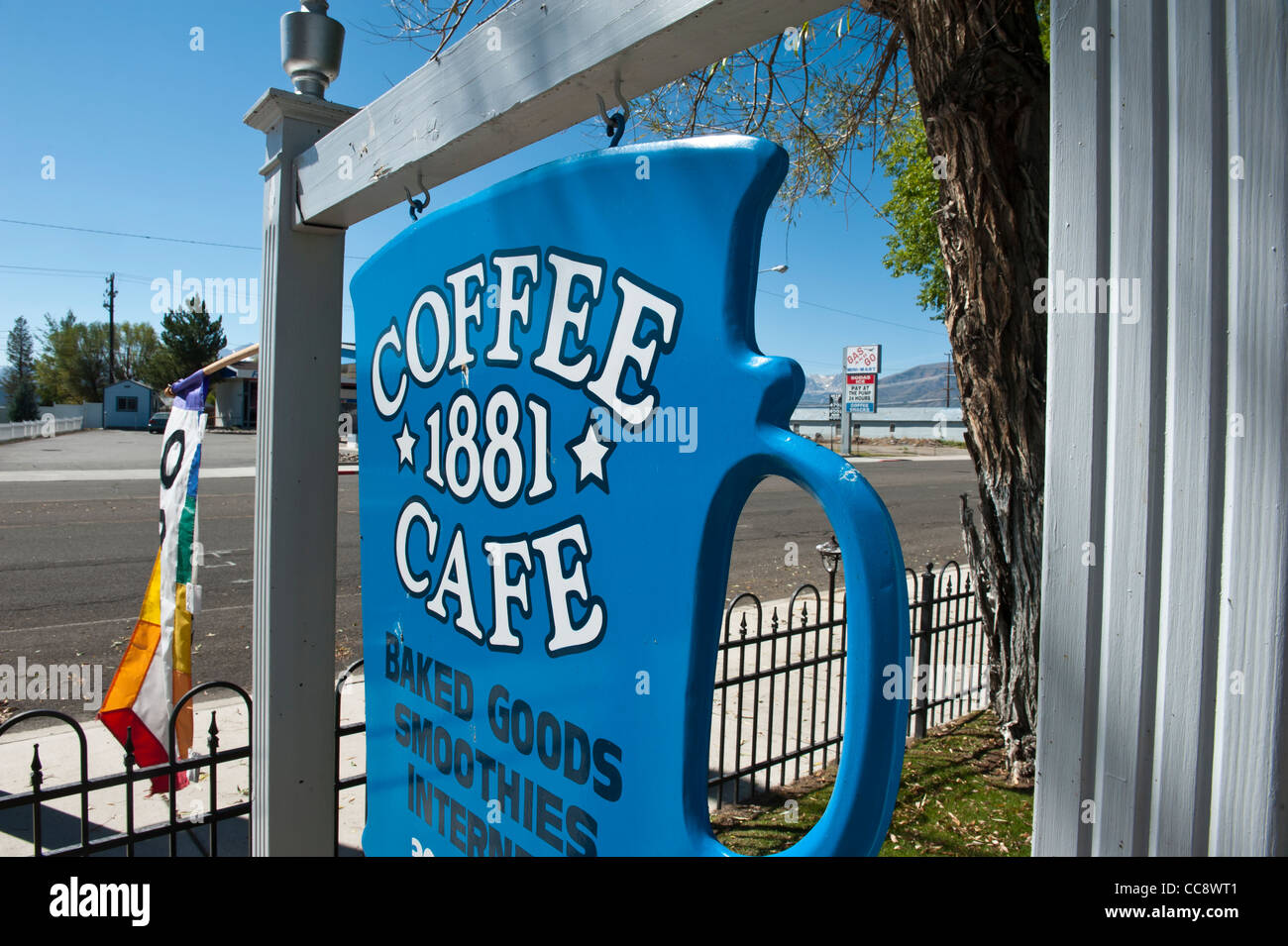 Coffee 1881 cafe sign. Bridgeport, California. USA Stock Photo Alamy