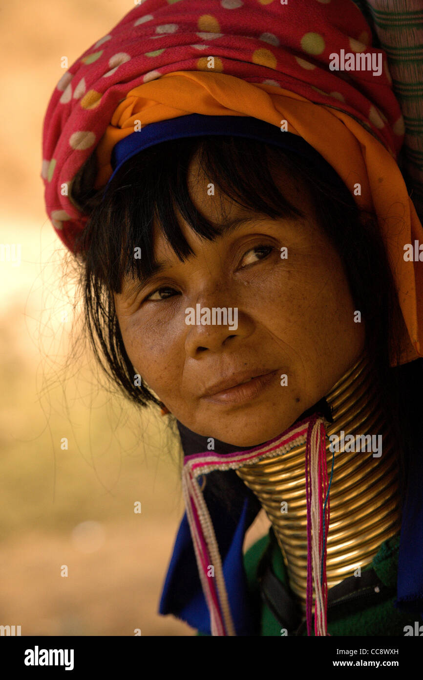 Woman of the Padaung hilltribe Stock Photo