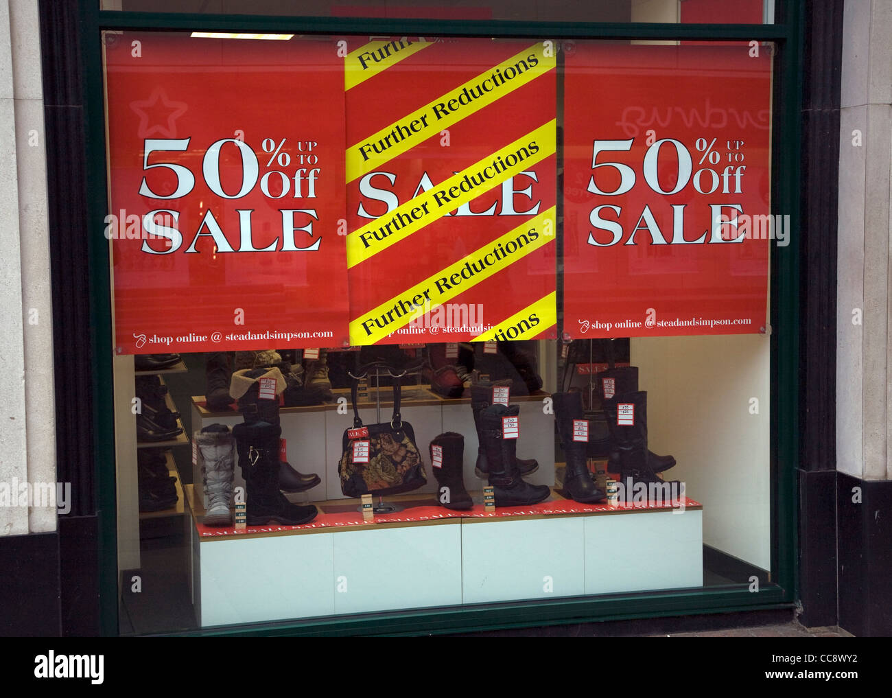 Stead and Simpson shoe shop January sales Stock Photo
