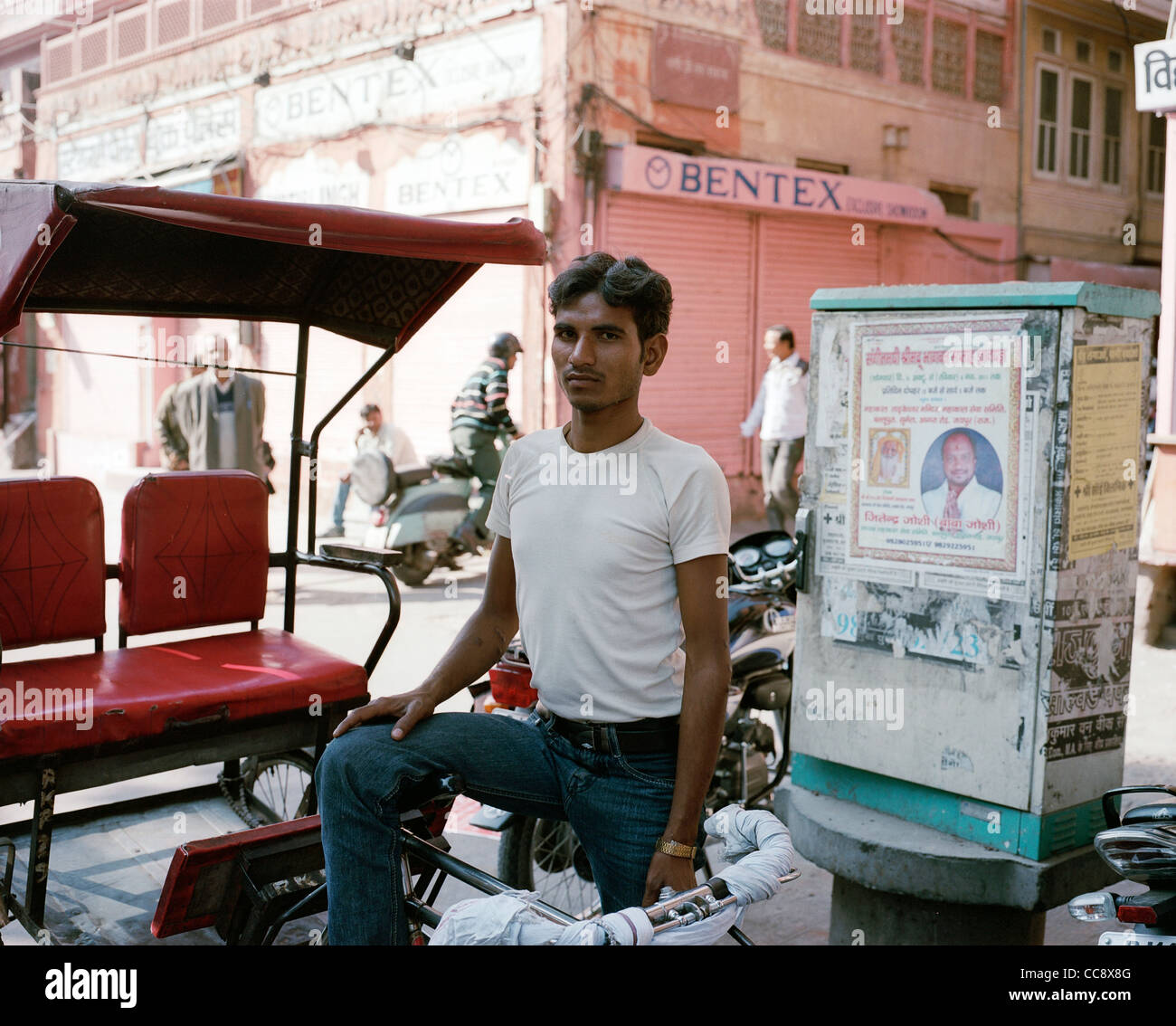Rickshaw Driver Jaipur Stock Photo