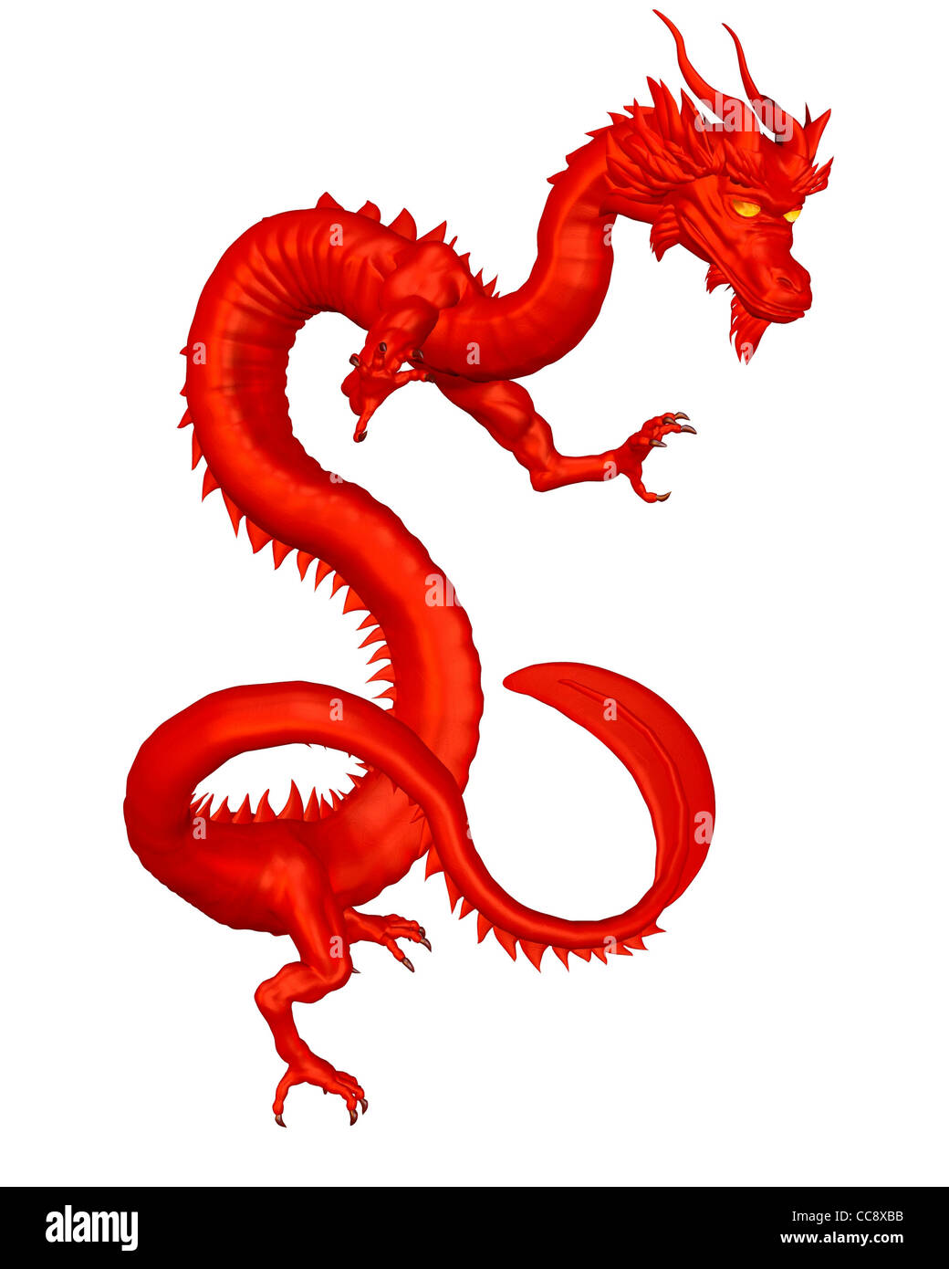 Lucky Red Chinese Dragon Stock Photo