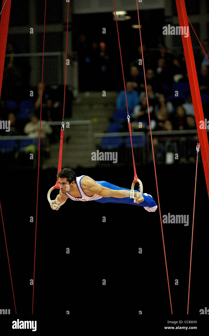 Tommy RAMOS (PUR), competes in the rings, The London Prepares Visa International Gymnastics Stock Photo