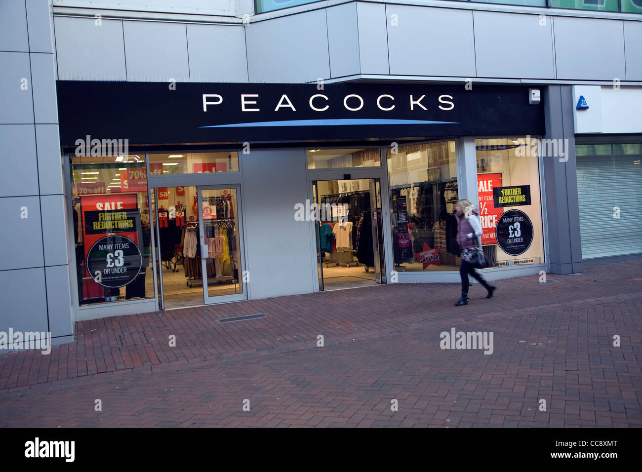 Peacocks shop store front Ipswich, England Stock Photo