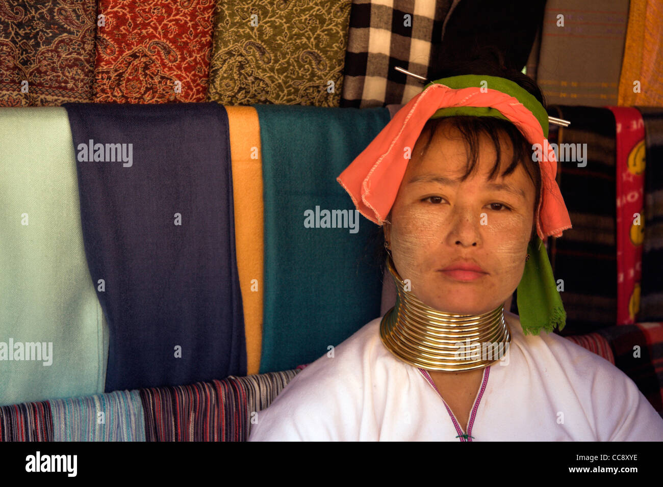 Woman of the Padaung hilltribe Stock Photo