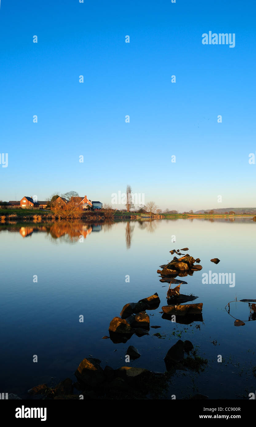 The River Trent .Location Hoveringham and Kneeton Nottinghamshire. Stock Photo