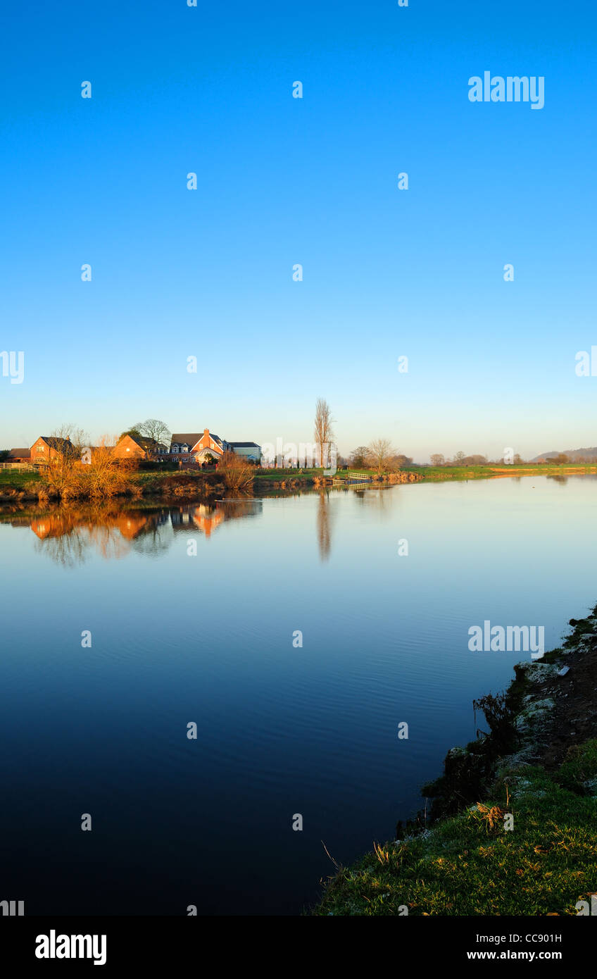 The River Trent .Location Hoveringham and Kneeton Nottinghamshire. Stock Photo