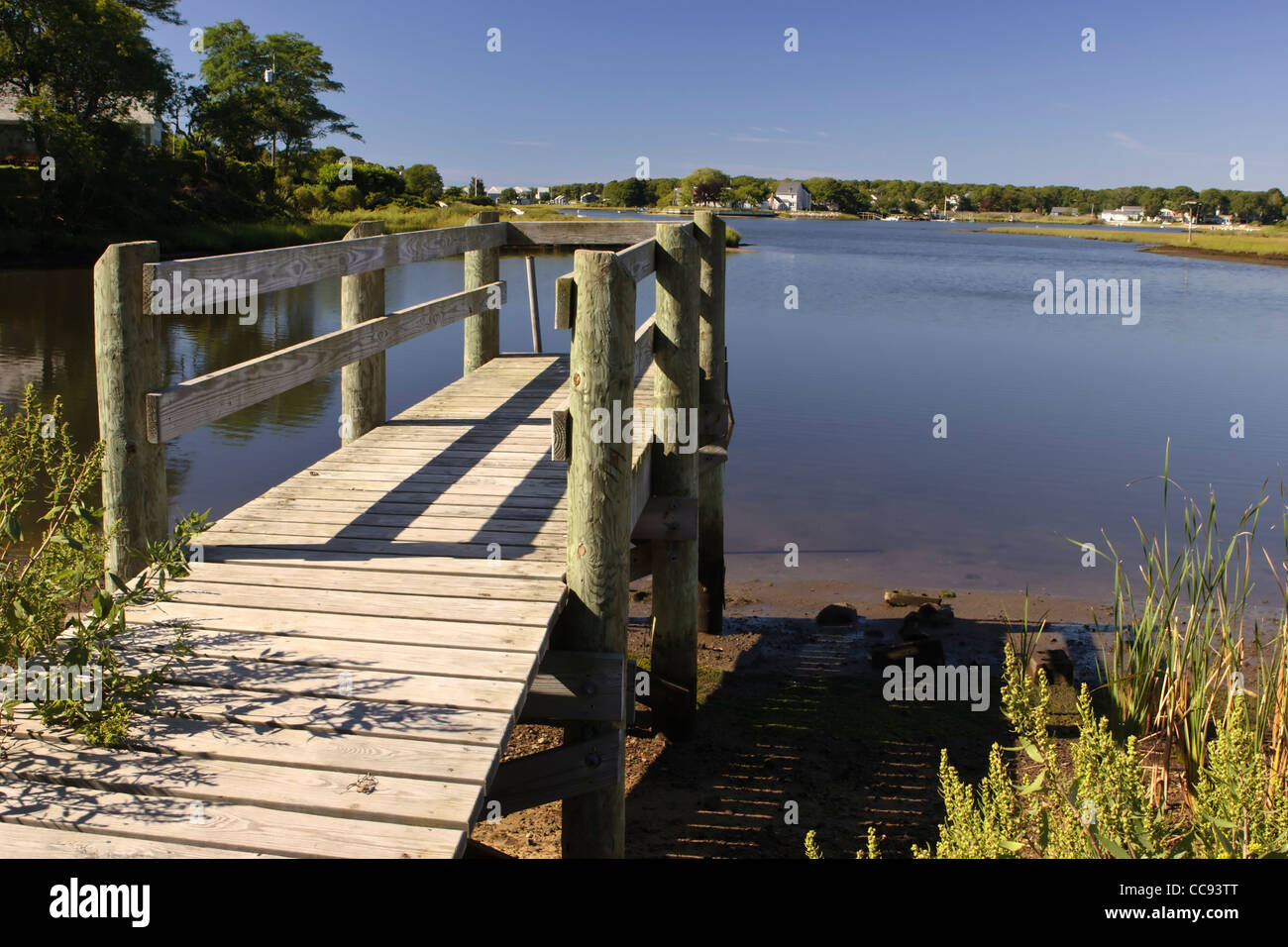 scenic outlook overlooking Lewis Bay Cape Cod West Yarmouth, MA Stock