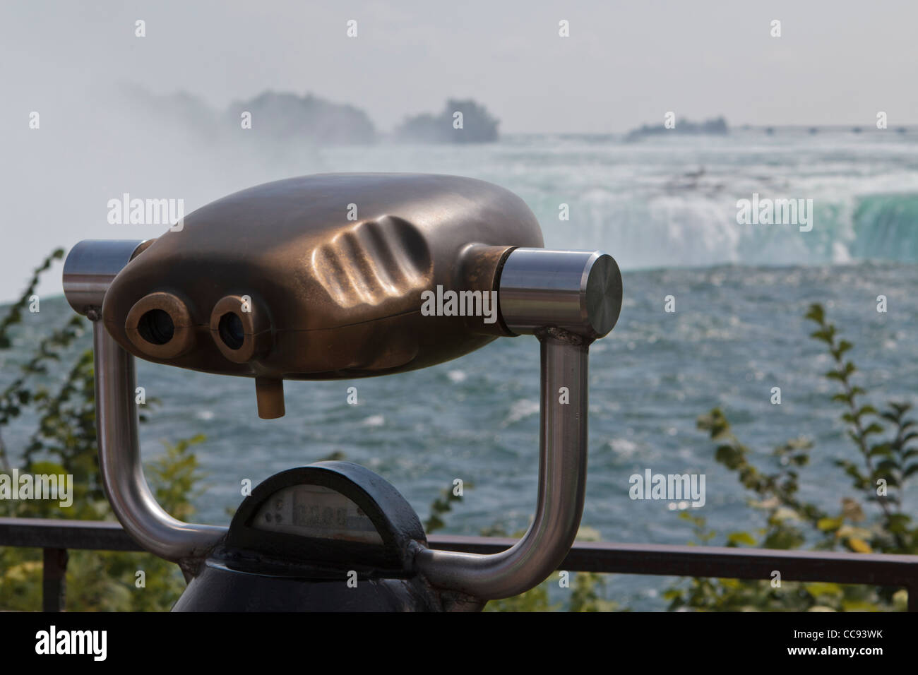 View finder at observation area on the Canadian side of Niagara Falls Stock Photo