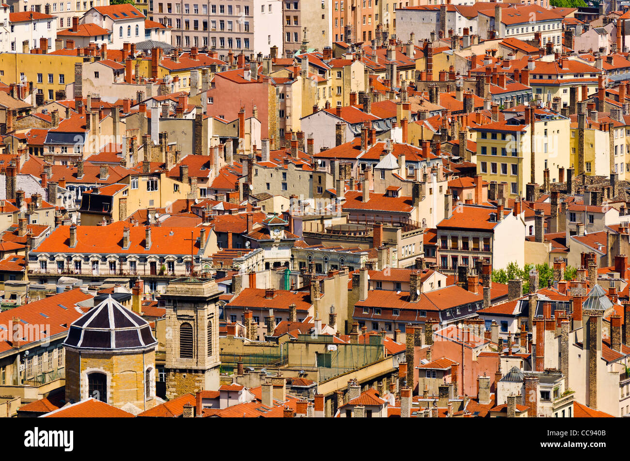 Old Town Vieux Lyon From Fourviere Hill France Unesco World Heritage Site Stock Photo Alamy