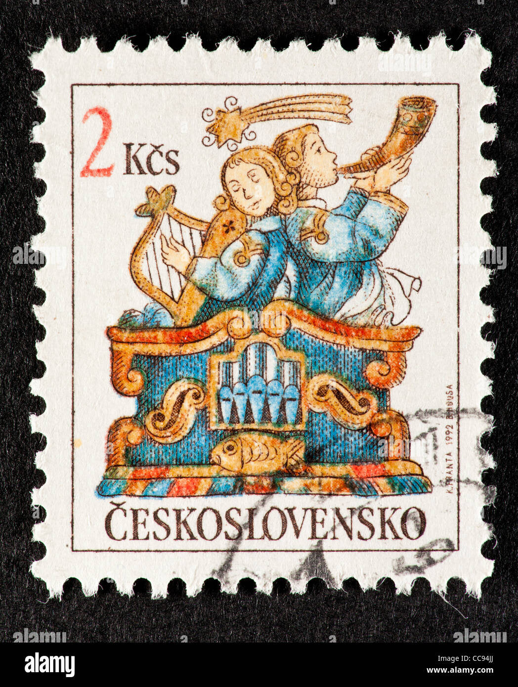 Postage stamp from Czechoslovakia issued for Christmas. Stock Photo