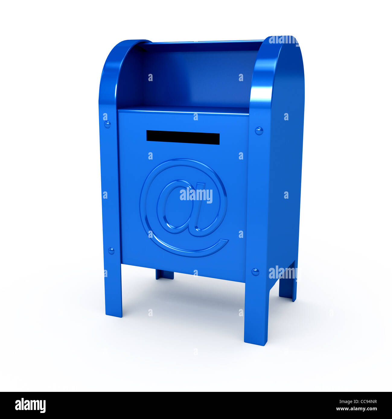 Metal color mailbox over white background. Computer generated image ...