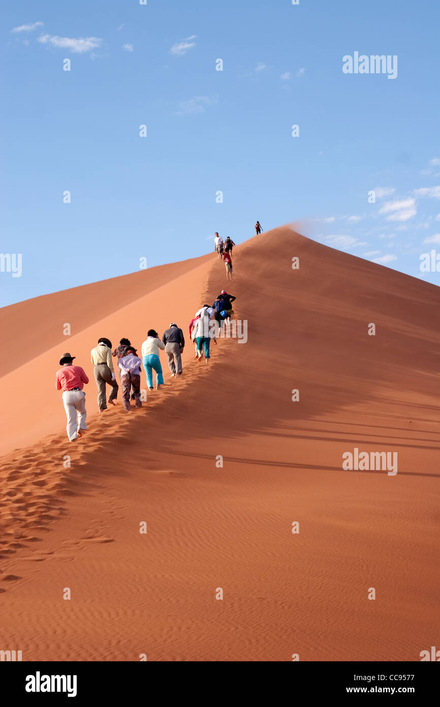 Tourists climbing Dune 45 in Namibia Stock Photo - Alamy