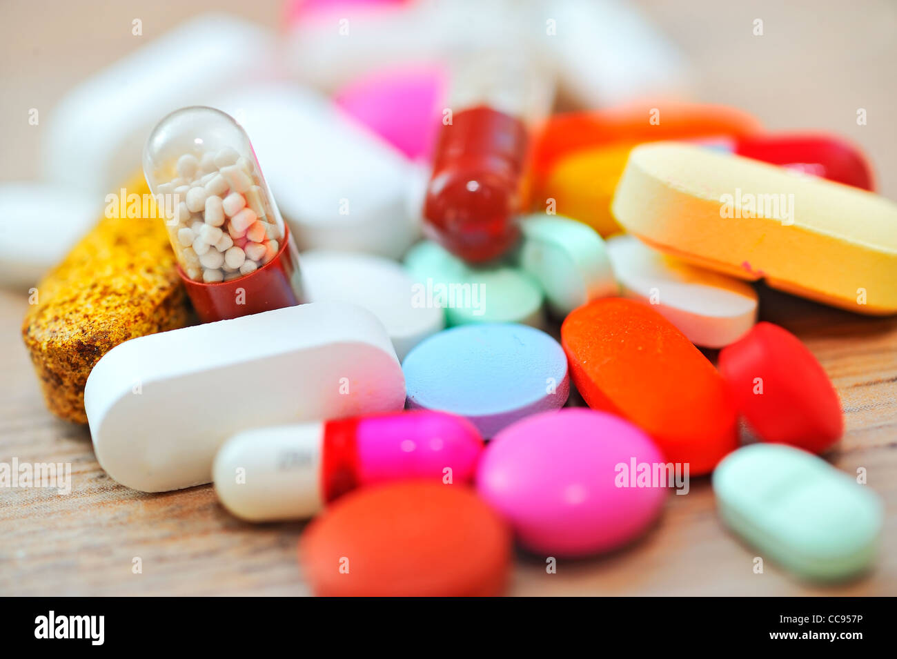 Assorted pills Stock Photo