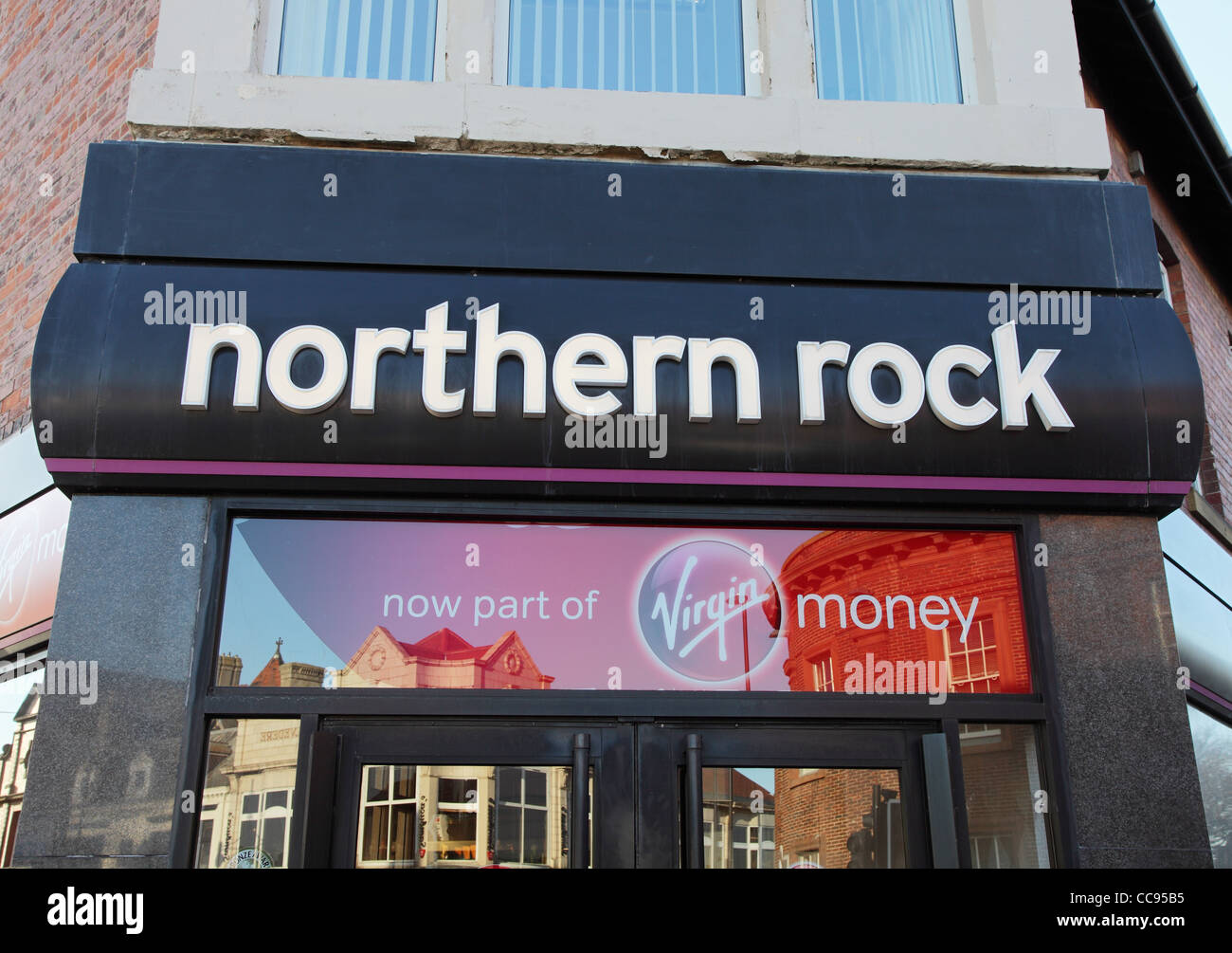 Virgin Money Northern Rock bank Whitley Bay north east England, UK Stock Photo