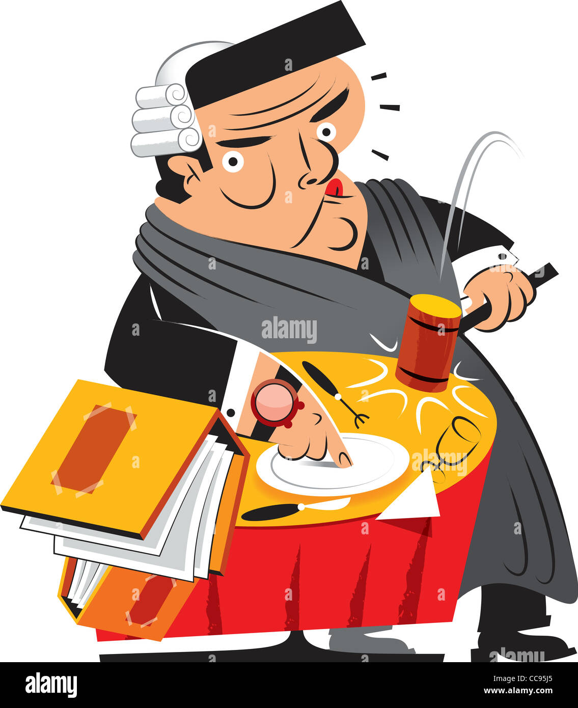 a judge hitting a table with a gavel Stock Photo Alamy