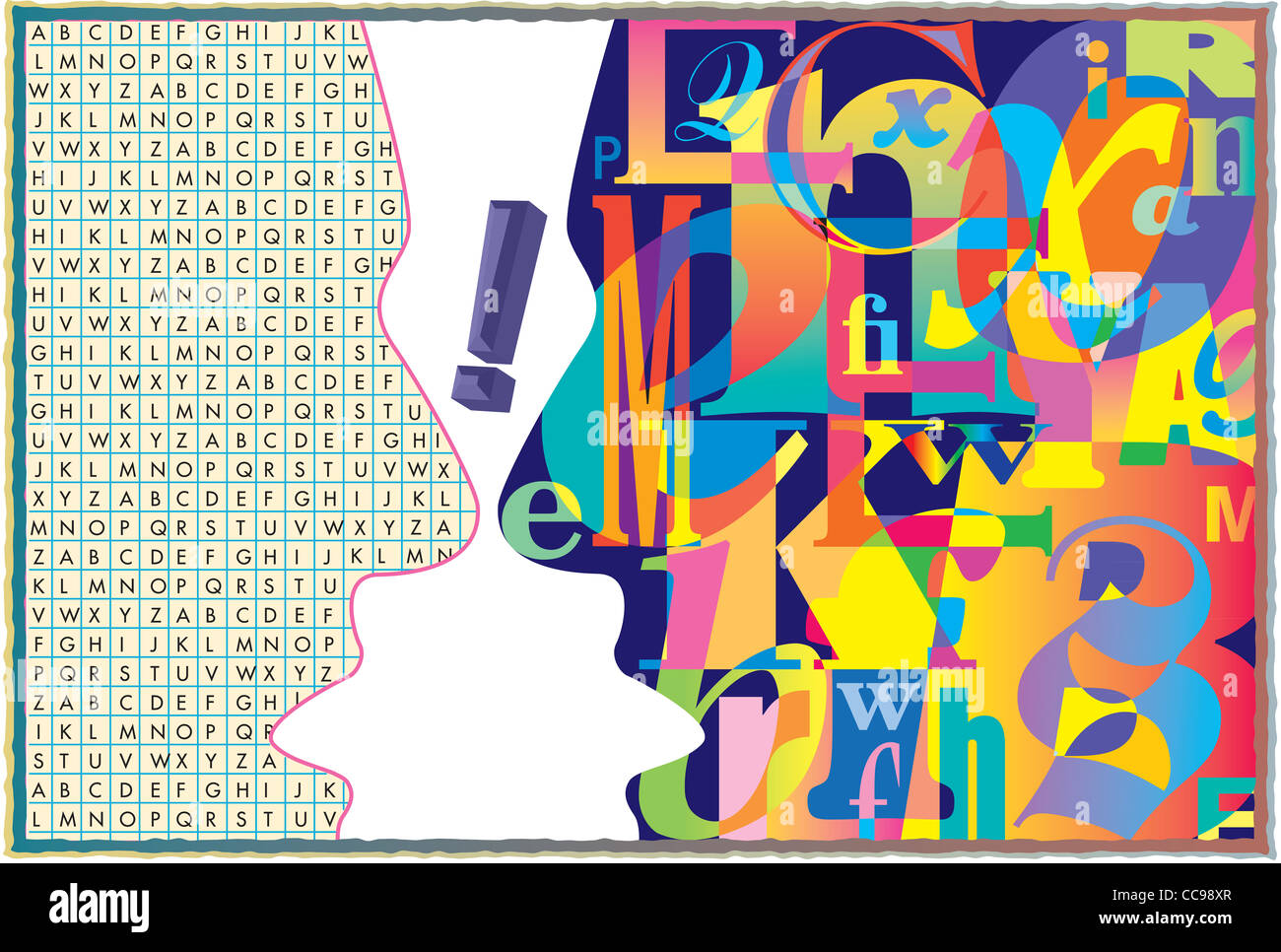 An Optical Illusion Of Profiles Of Two Faces Stock Photo Alamy