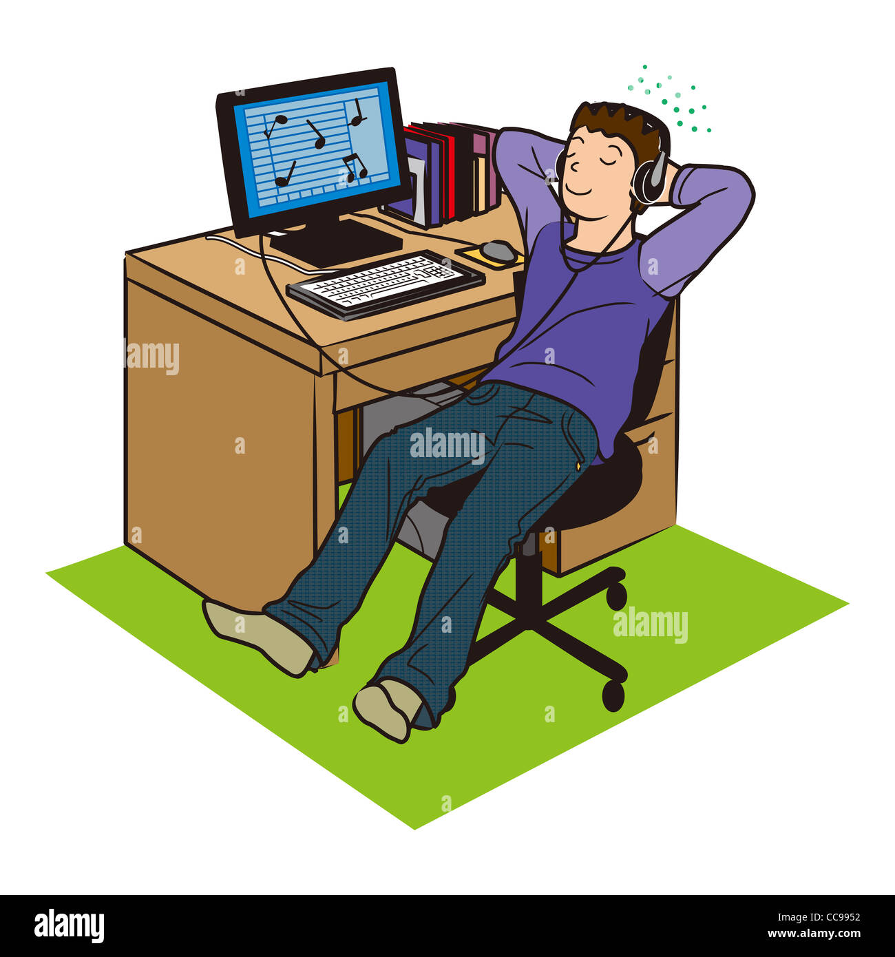 Teenage Boy Using Desktop Pc Cut Out Stock Images Pictures Alamy