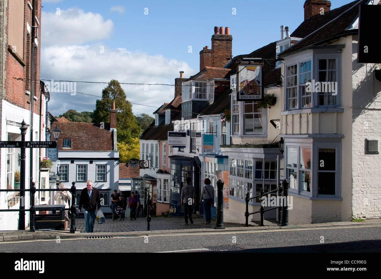 Quay Hill in Lymington on the boundary of the New Forest National Park