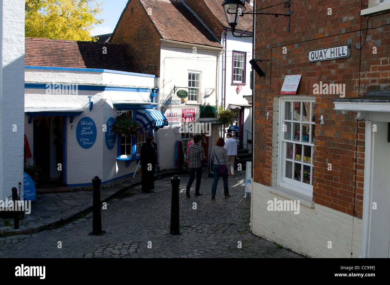 Quay Hill in Lymington on the boundary of the New Forest National Park