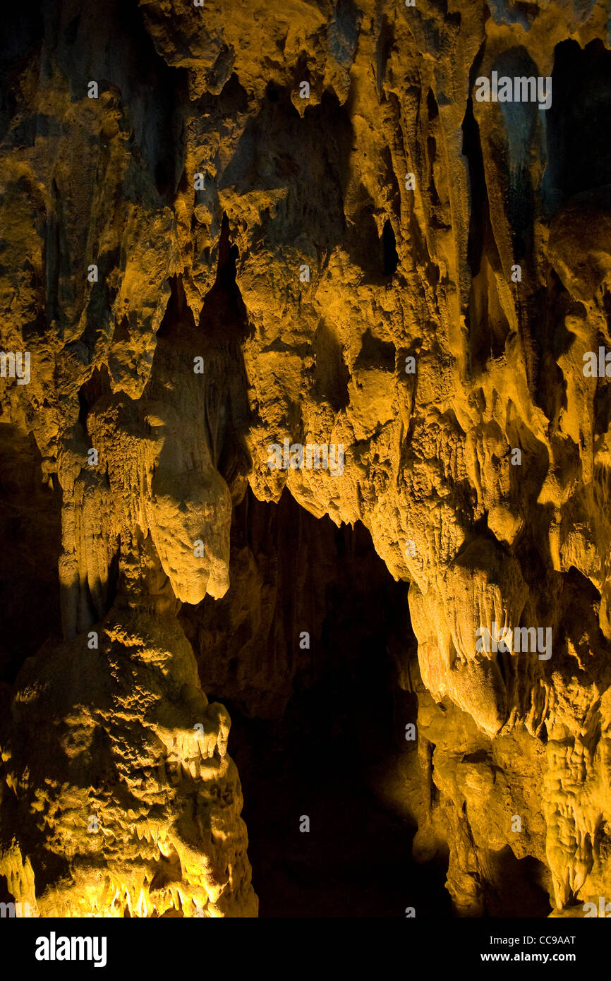 Hang Sung Sot or Surprise caves, Bo Hon Island, Halong bay, Vietnam Stock Photo