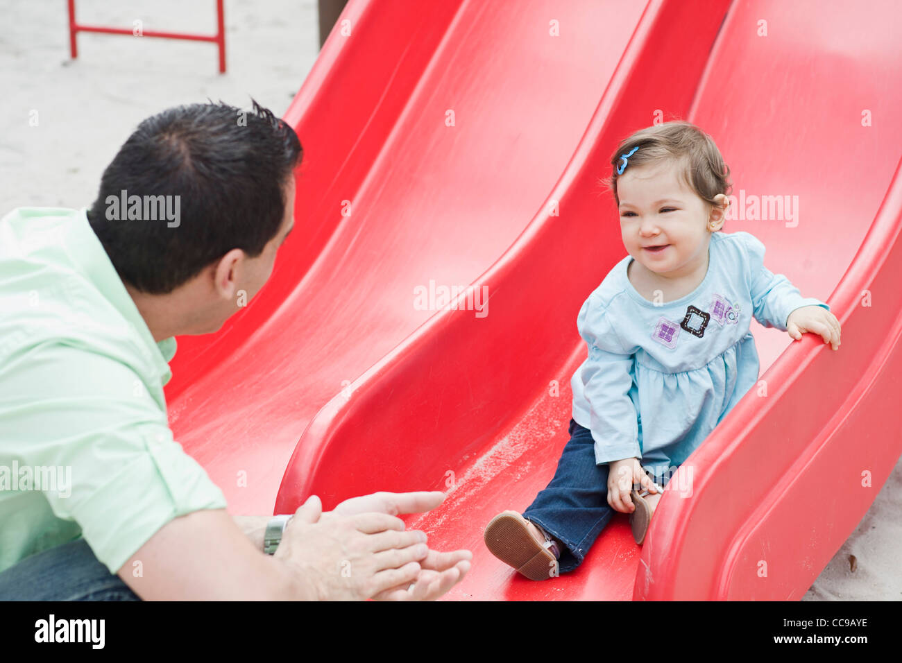 Father and Daughter at Park Stock Photo - Alamy