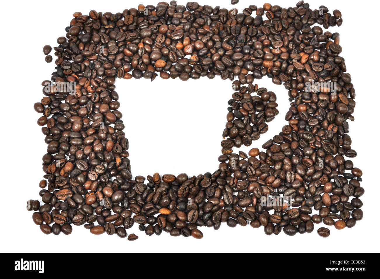 Shape of coffee cup on white background Stock Photo - Alamy