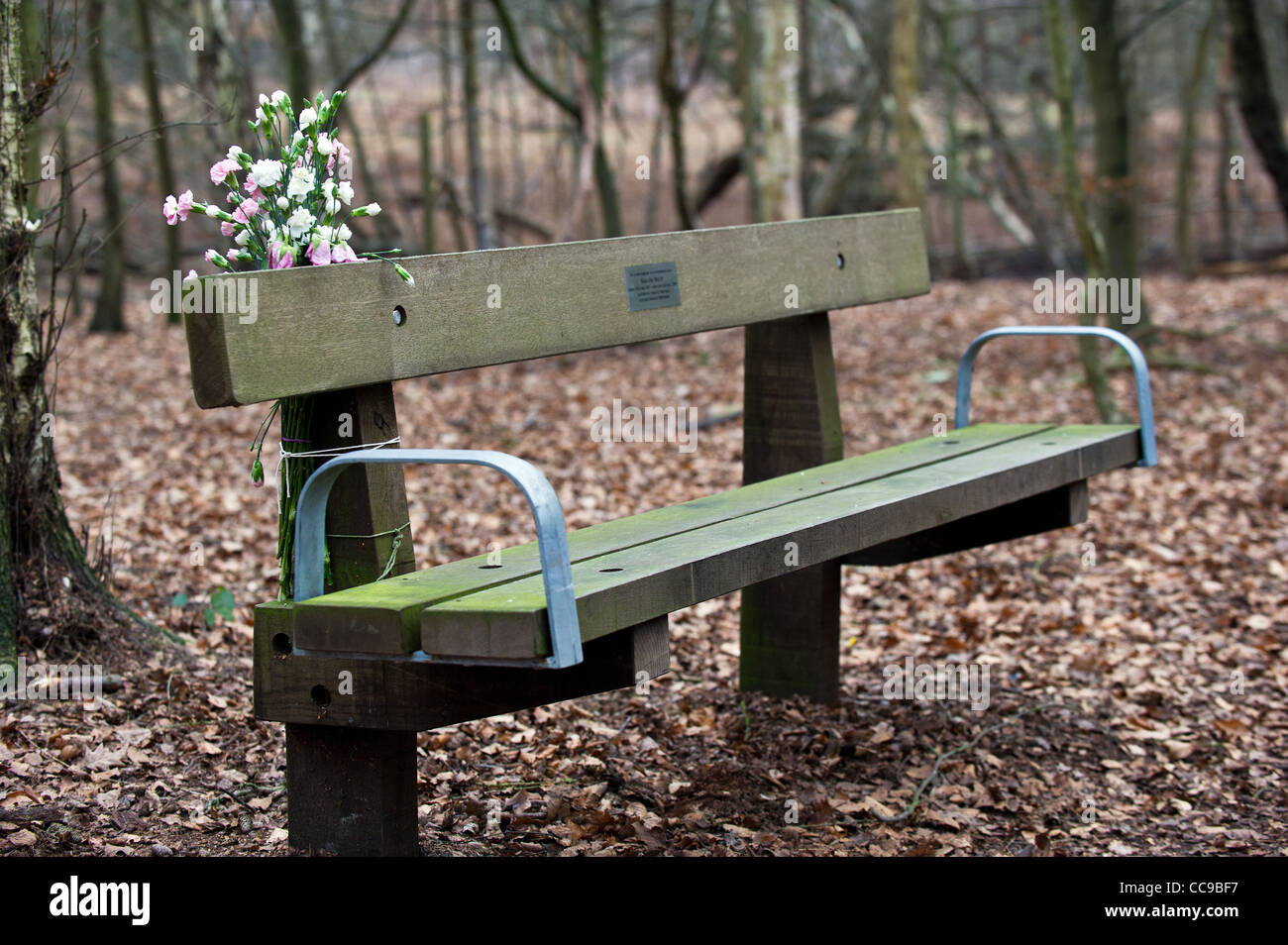 Flowers memorial bench hires stock photography and images Alamy