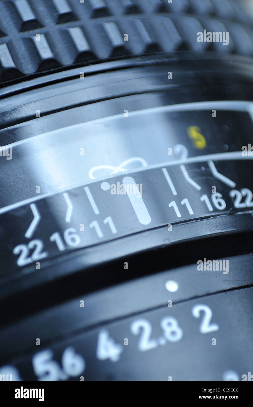 objective lens macro; focus on middle scale Stock Photo Alamy
