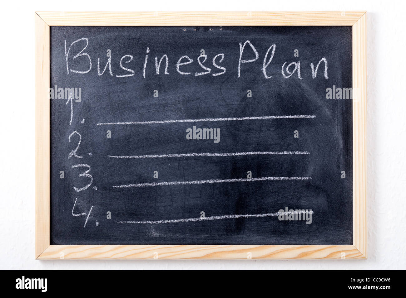 Blackboard with a business plan Stock Photo