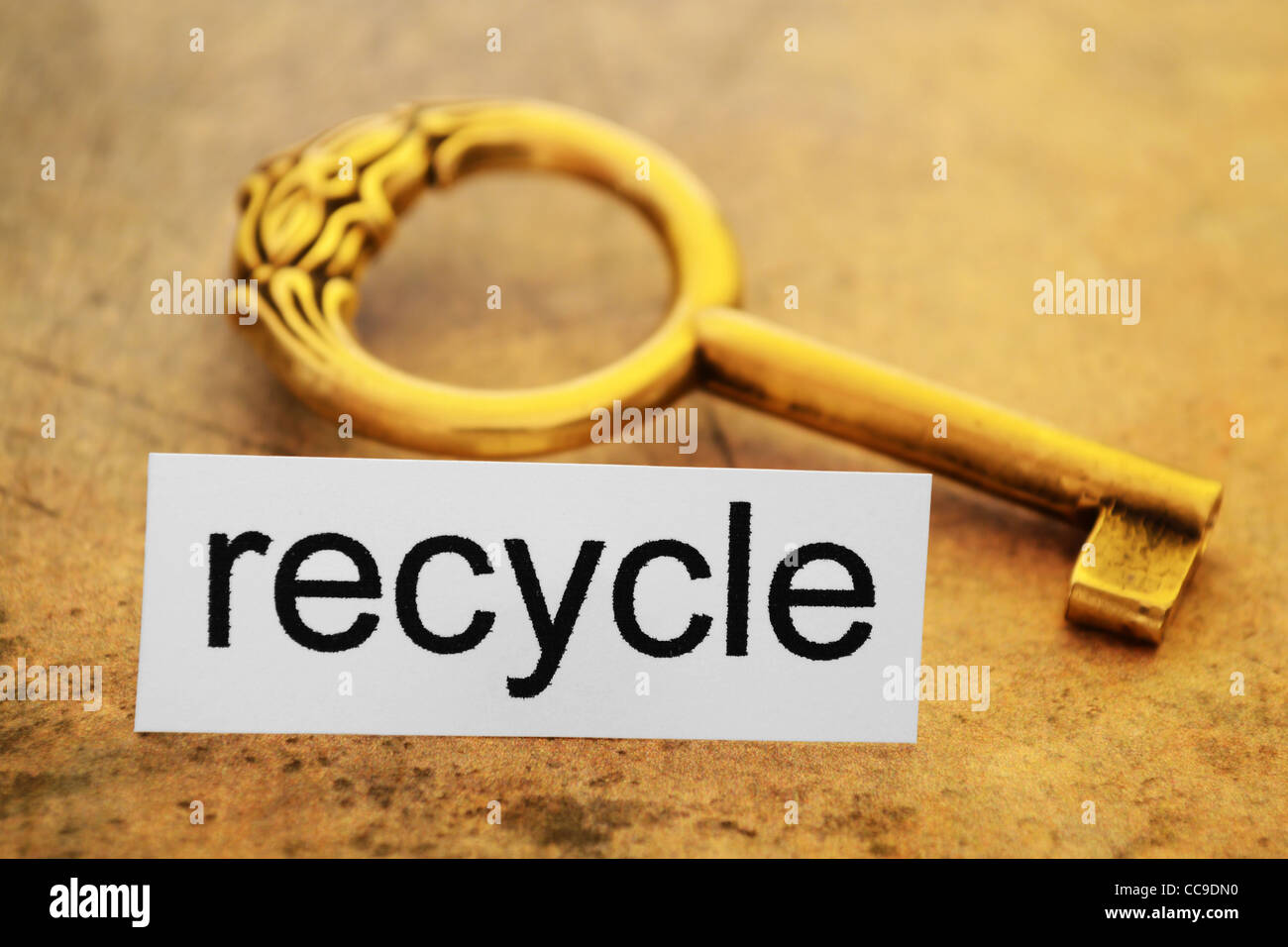natural concept old key grunge background Stock Photo