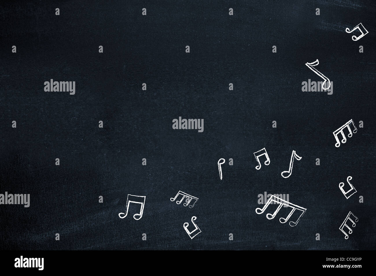 Music notes on blackboard Stock Photo Alamy