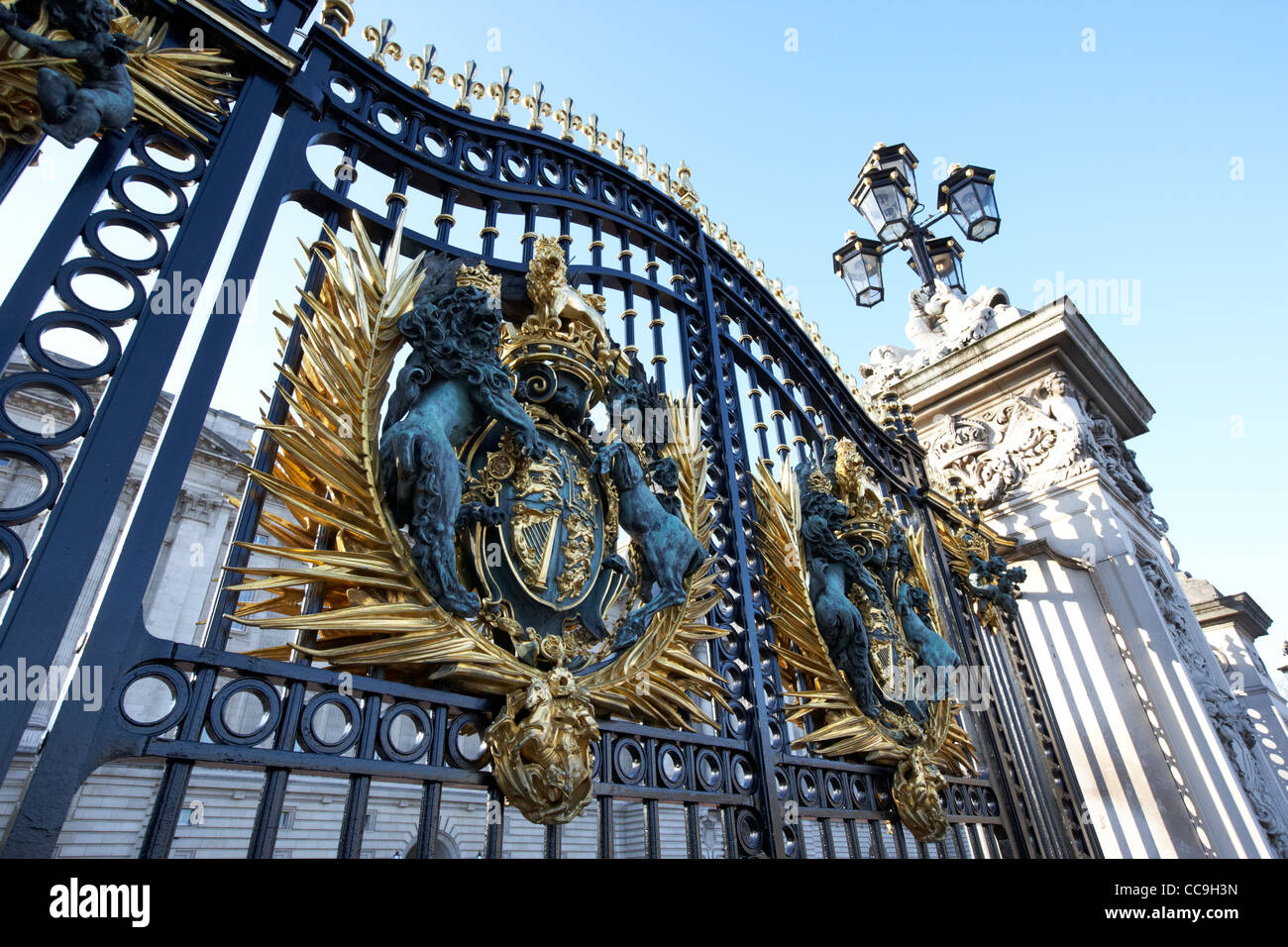 the gates of buckingham palace London England UK United kingdom Stock Photo