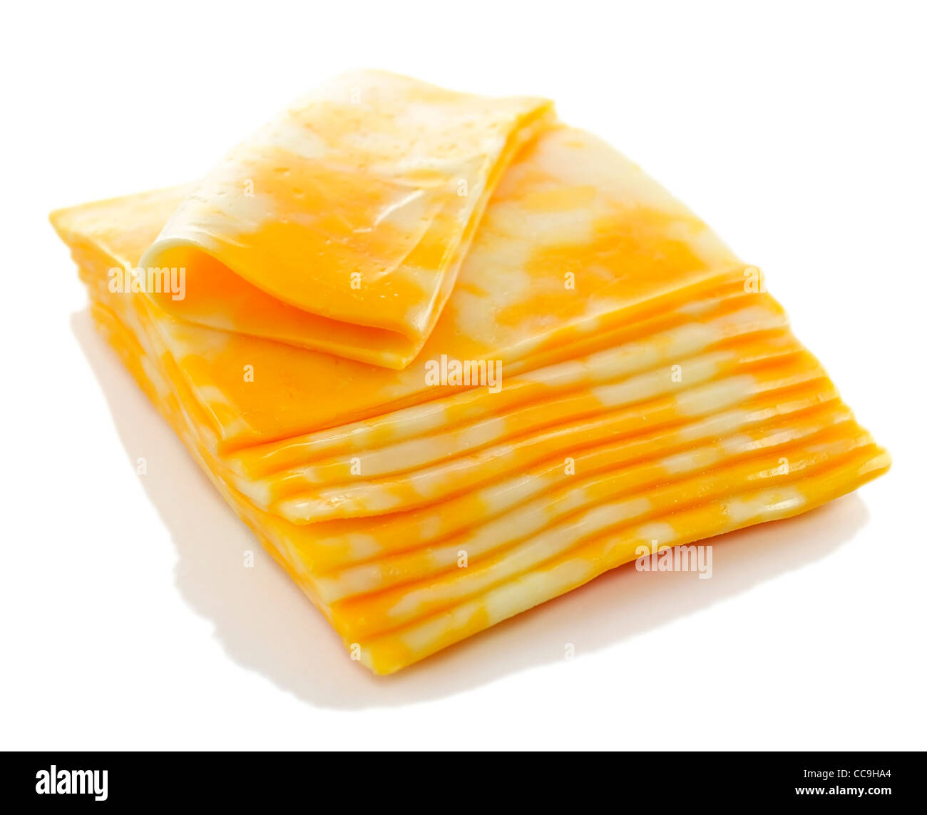 colby jack cheese slices , close up shot Stock Photo