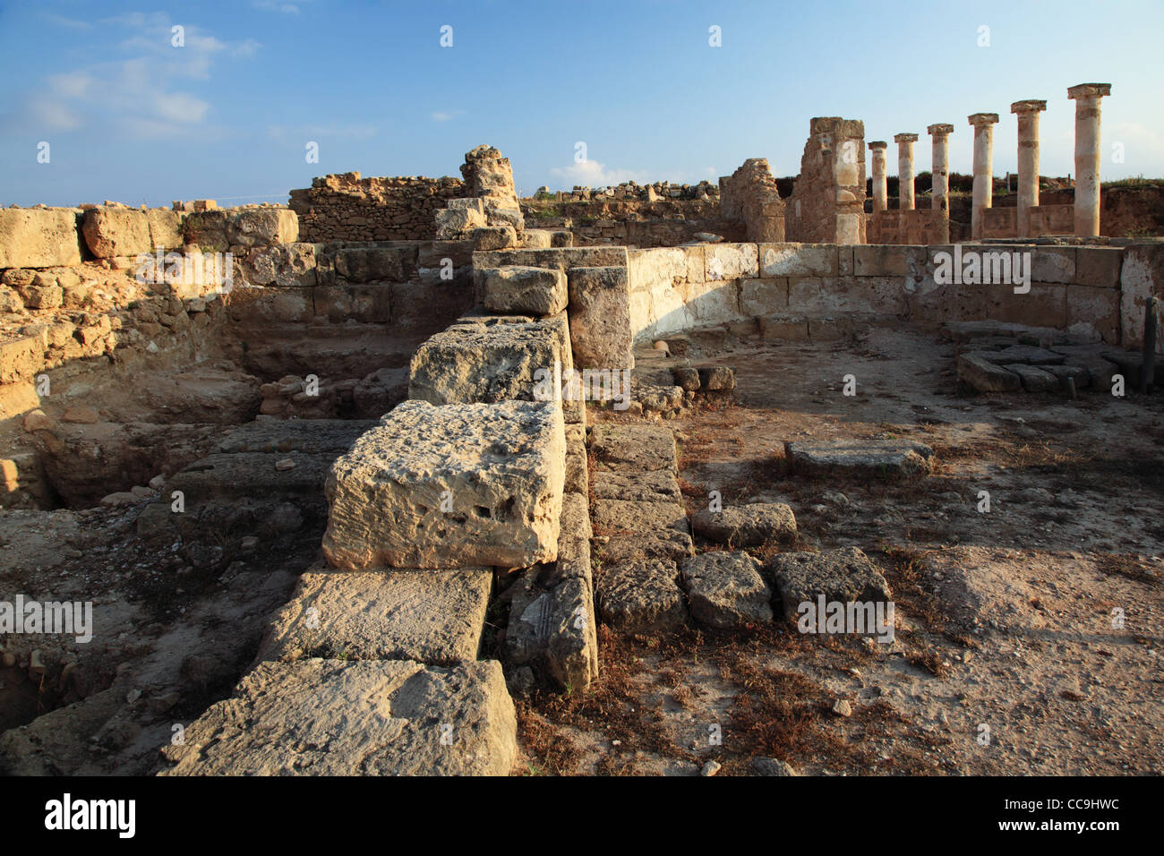 temple-columns-kato-paphos-archaeological-park-paphos-cyprus-stock