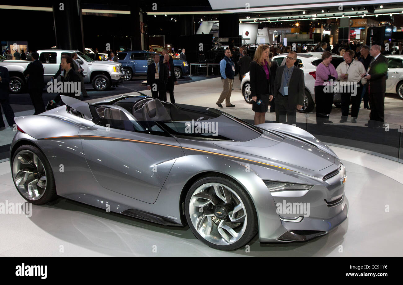 Detroit, Michigan - The Chevrolet Miray hybrid concept car on display at the North American International Auto Show. Stock Photo