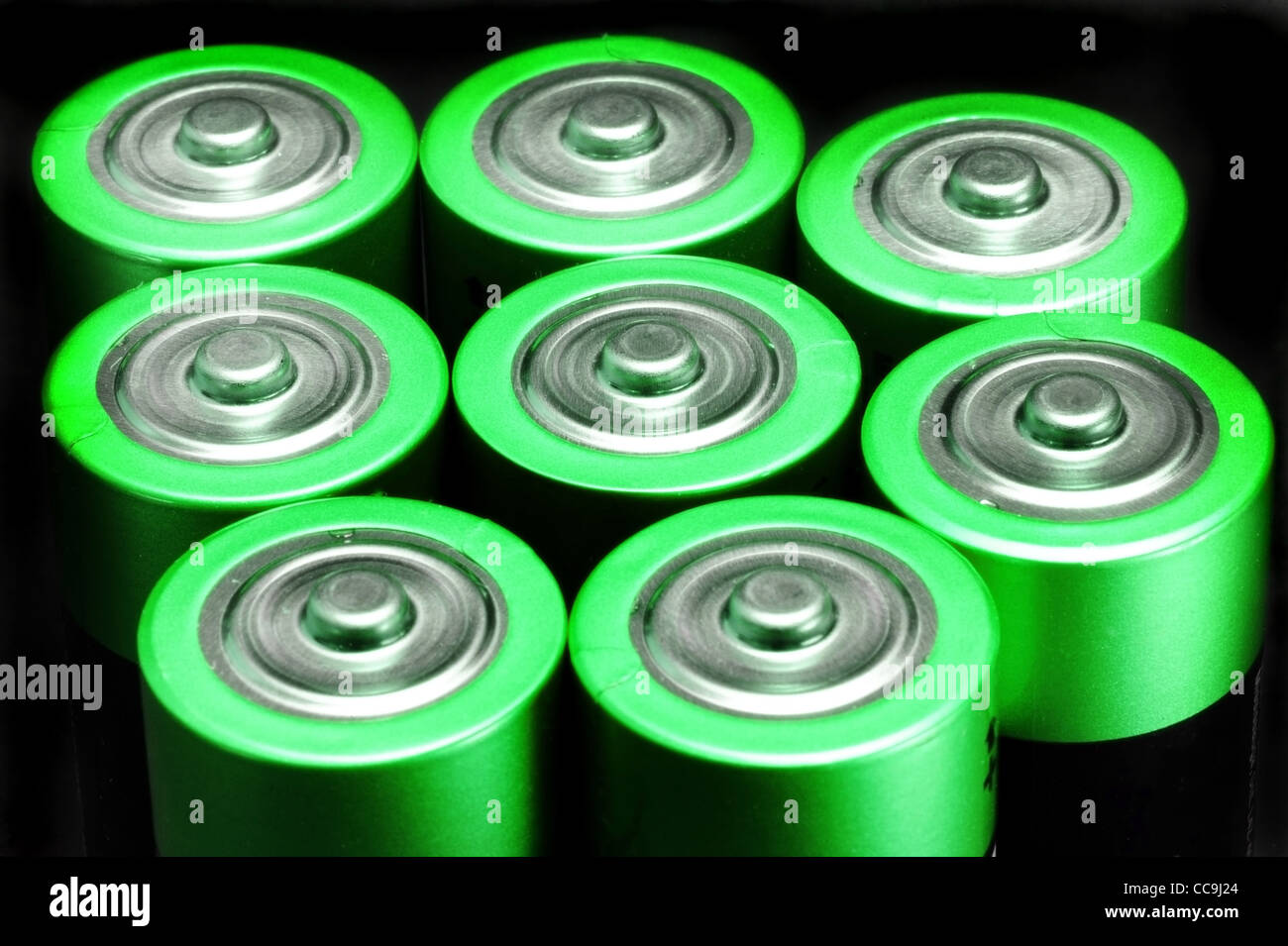 Green Battery Energy. Stock Photo