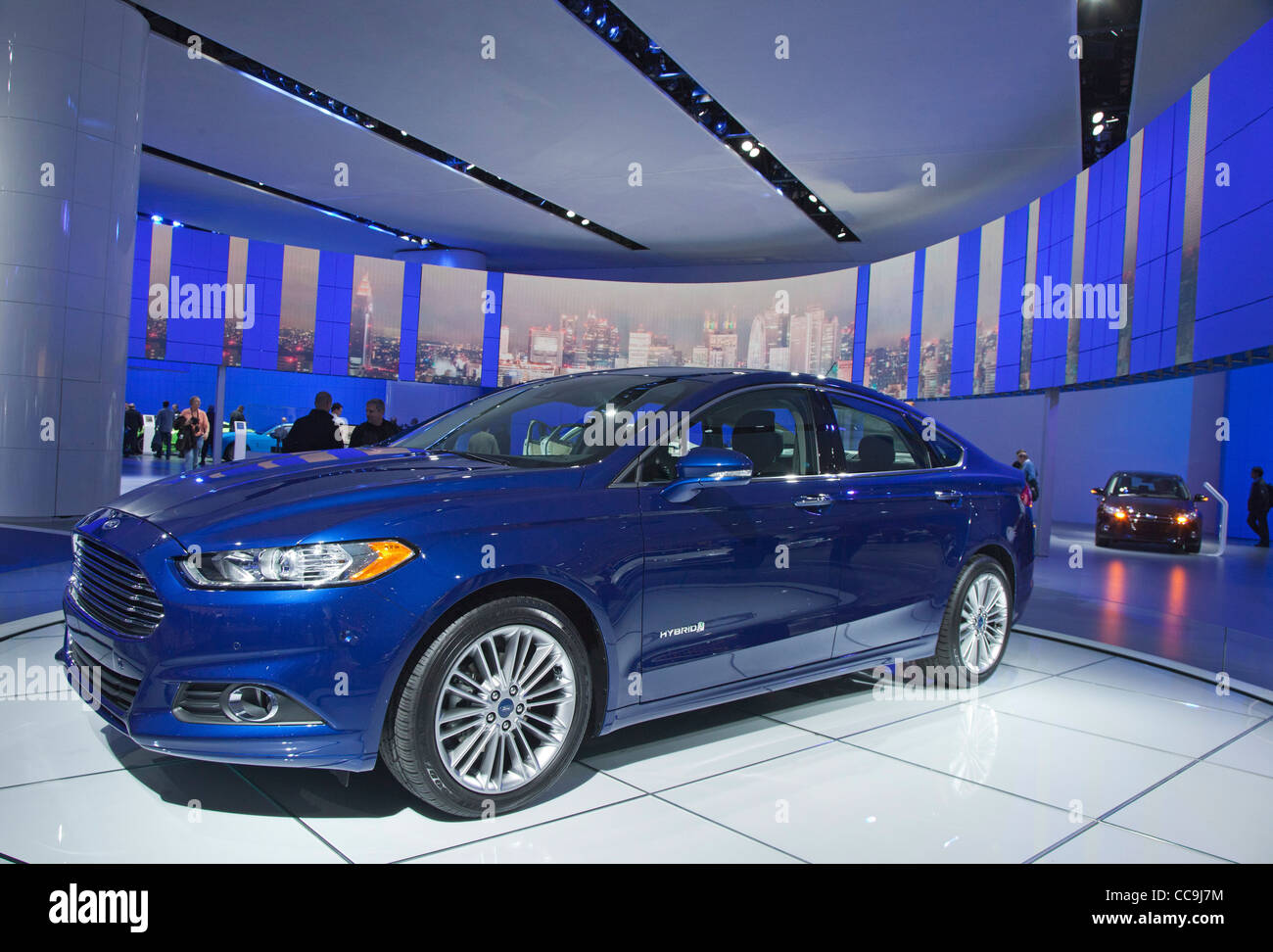 Detroit, Michigan - The Ford Fusion hybrid on display at the North American International Auto Show. Stock Photo