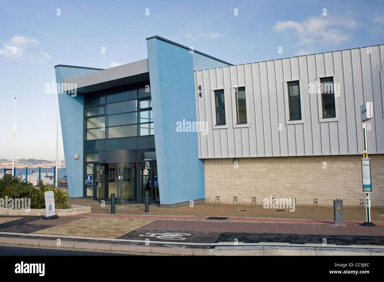 The front of the Weymouth and Portland national sailing academy