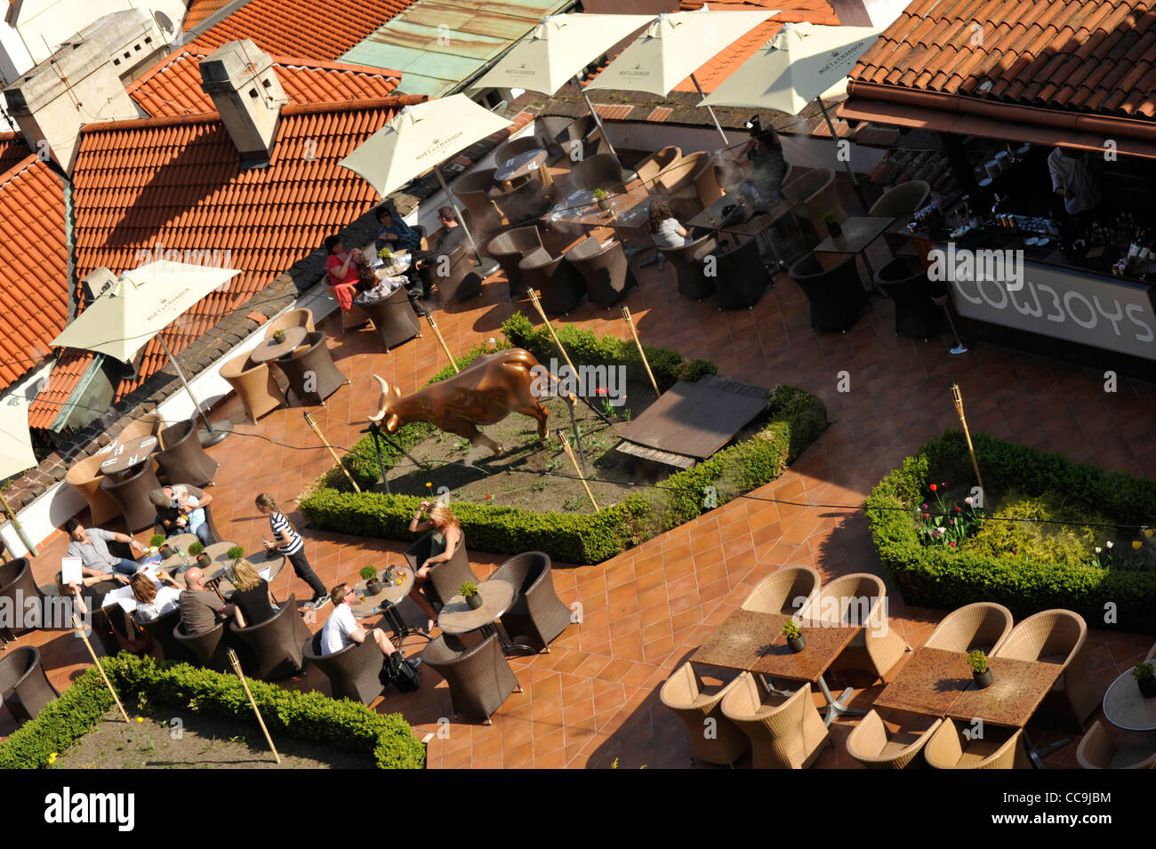 Outdoor BBQ restaurant near Prague castle Prague Czech Republic Stock Photo Alamy