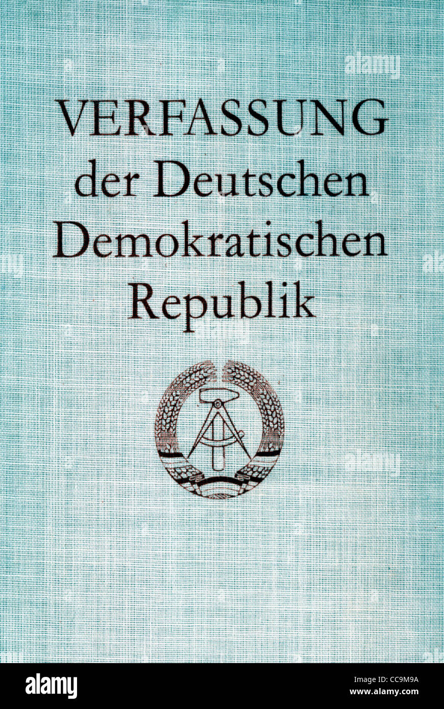 Title page of the constitution of the GDR passed by a plebiscite in 1968. Stock Photo