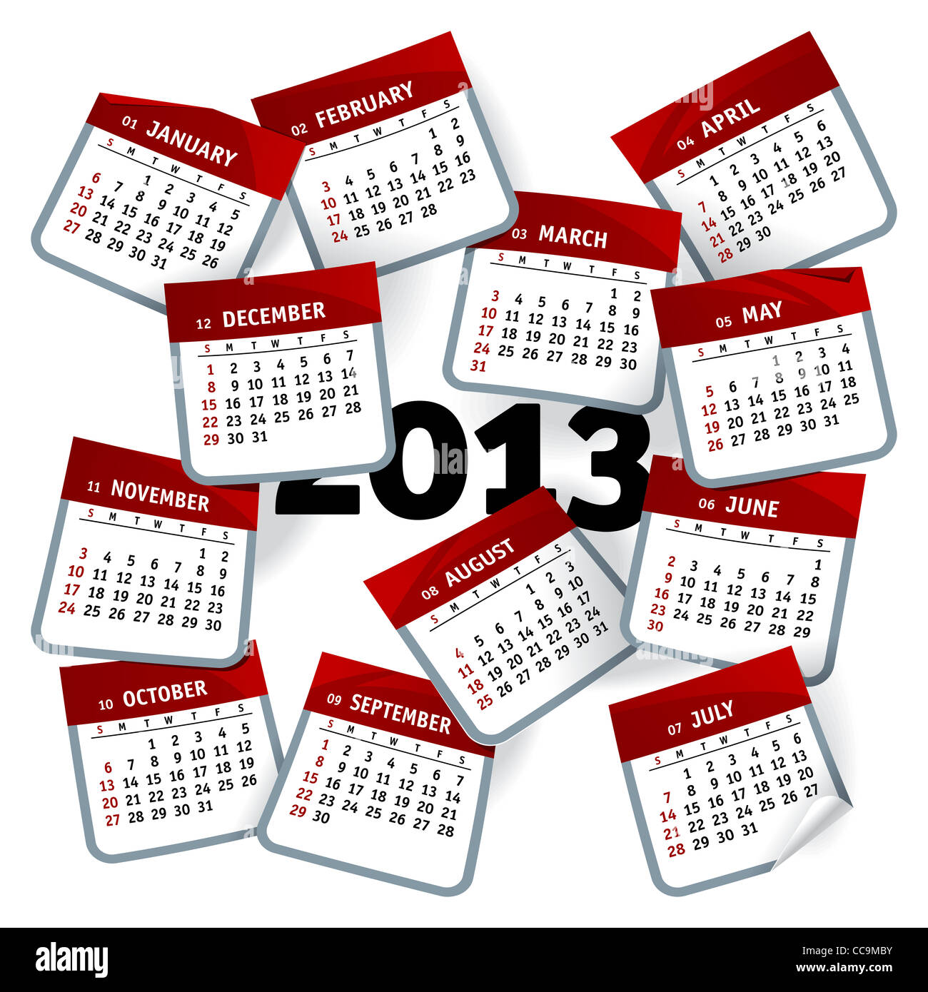 Vector Calendar 2013 Stock Vector (Royalty Free) 111980474