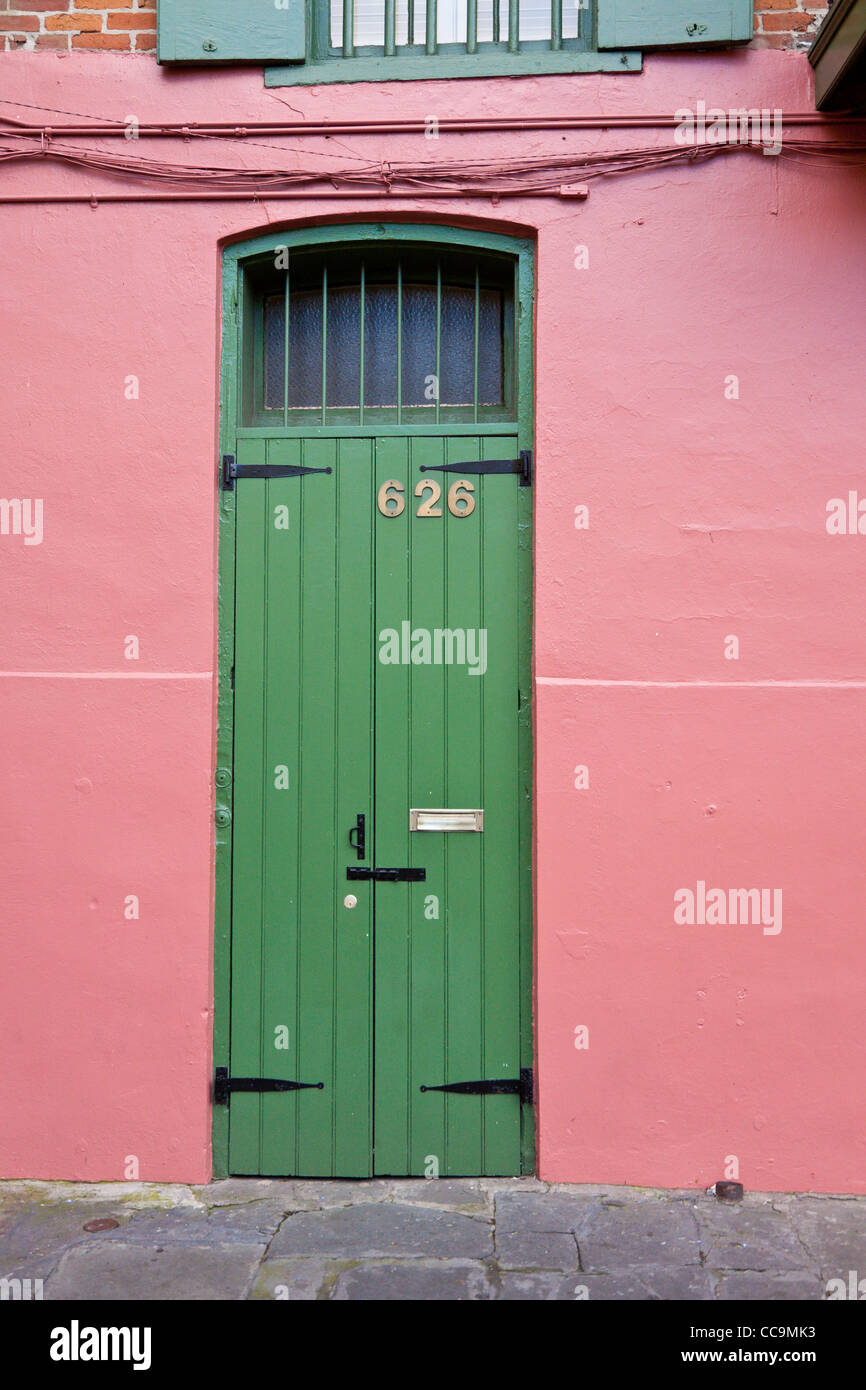 Double Doors Of Original Style On A Restored Concrete And