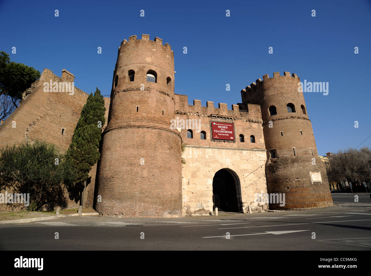 Italy, Rome, Aurelian Walls, Porta San Paolo, ancient roman gate Stock Photo