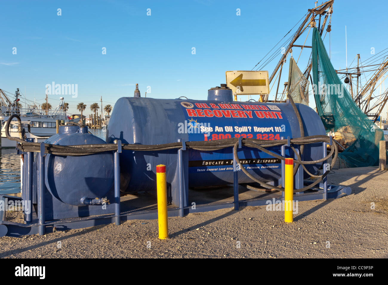 Oil & bilge water recovery unit. Stock Photo