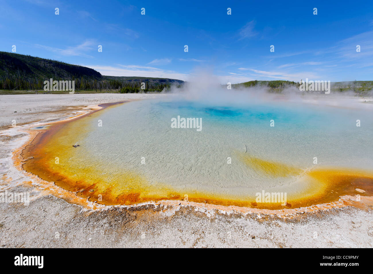 Sunset Lake, Yellowstone National Park Stock Photo