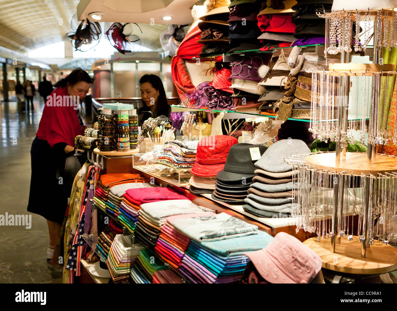 A garment vendor stand Stock Photo